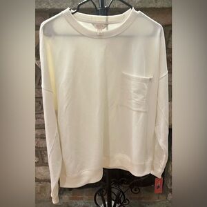State of Day Intimates Ivory Crewneck Sweatshirt – Pocket Detail – Size L